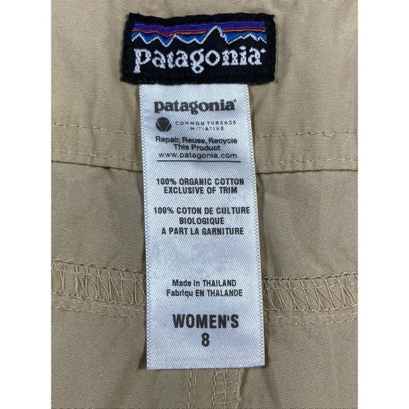 Patagonia Tan‎ Organic Cotton Outdoor Shorts Womens Sz 8 - Picture 8 of 9